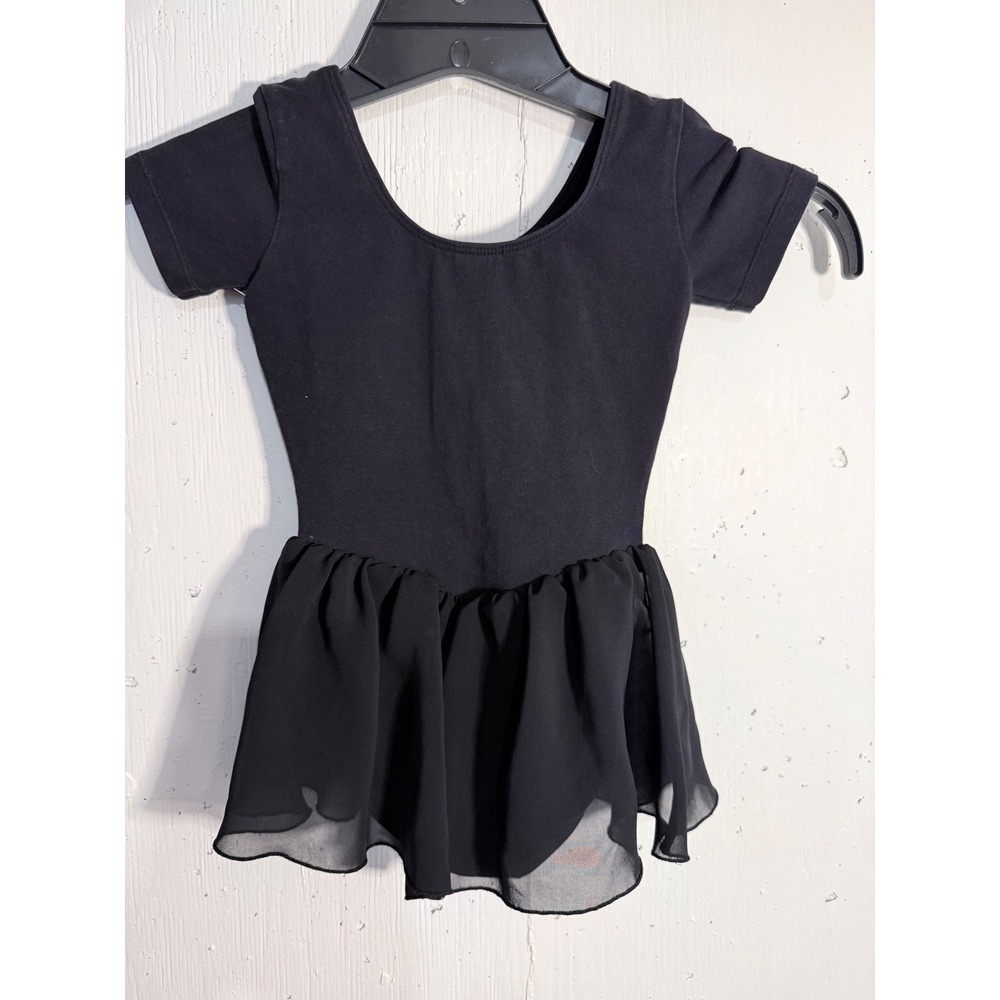 Bloch Kids Black Short Sleeve Skirted Leotard Ballet Dance Size 2-4 - Picture 3 of 3